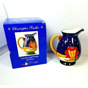 Lion and Lamb - Handcrafted Christmas Pitcher "Home For The Holidays" Radko